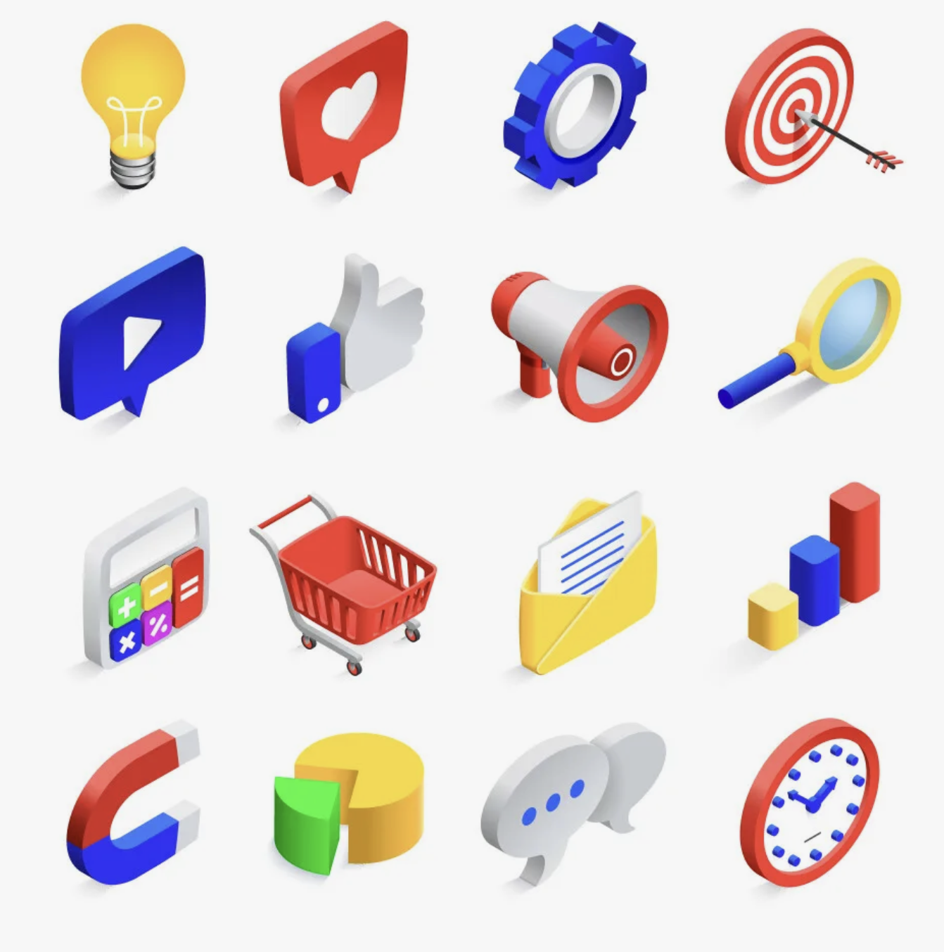 Один из видов иконок 3D — иконки в изометрии