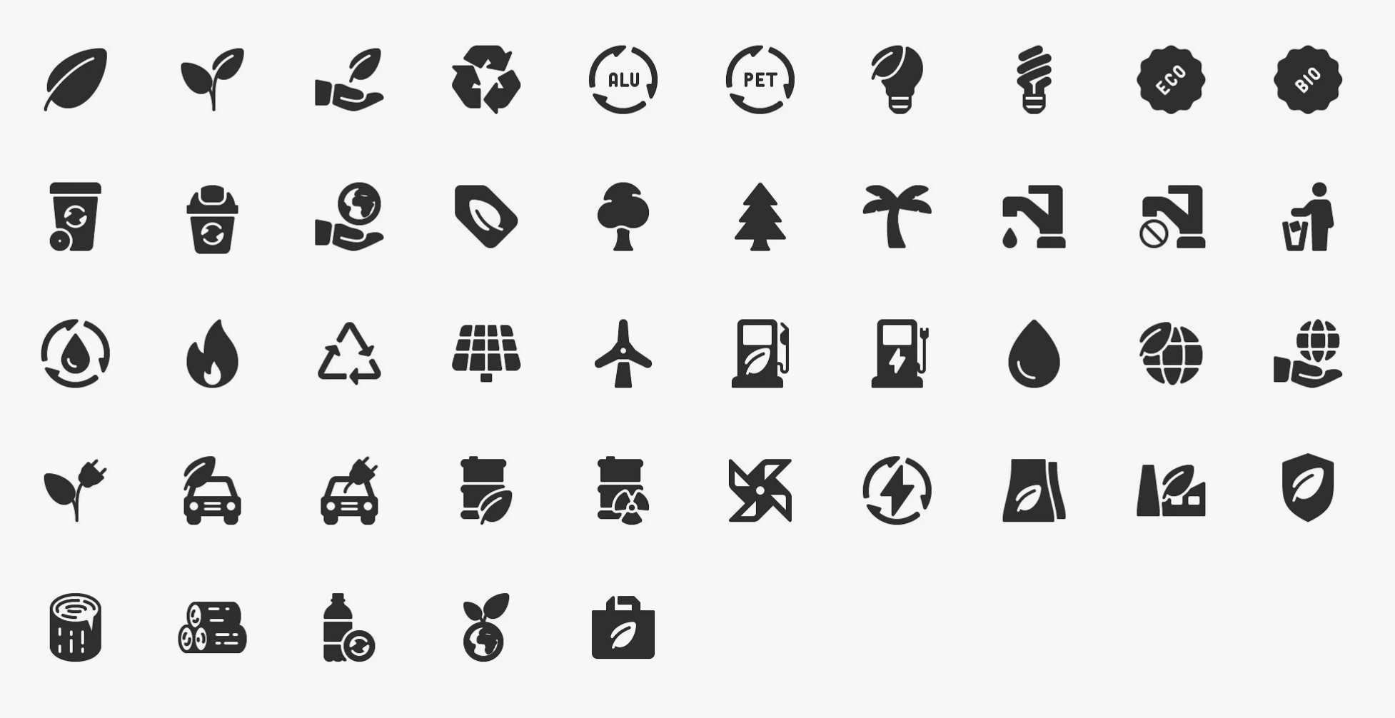 Вид иконок глифов